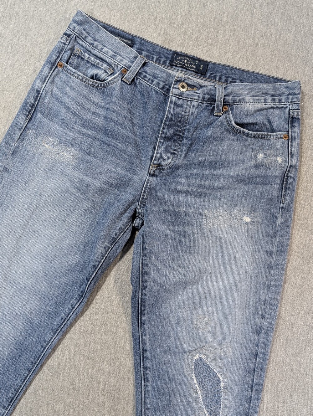 Lucky Brand Sienna Slim Boyfriend Jeans Women's 6/28 Blue Distressed